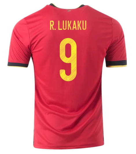 2020 EURO Belgium Home Kit Soccer Jersey Romelu Lukaku 9